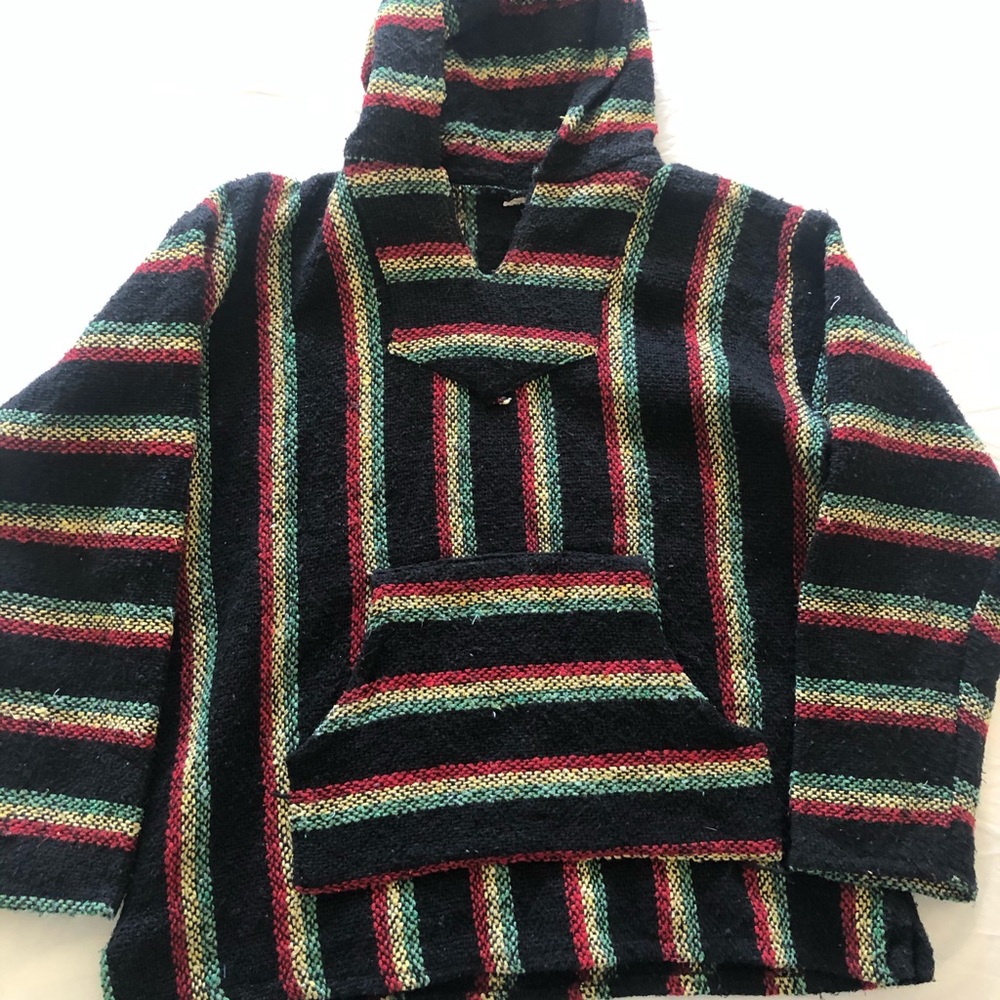 Rasta sweater poncho